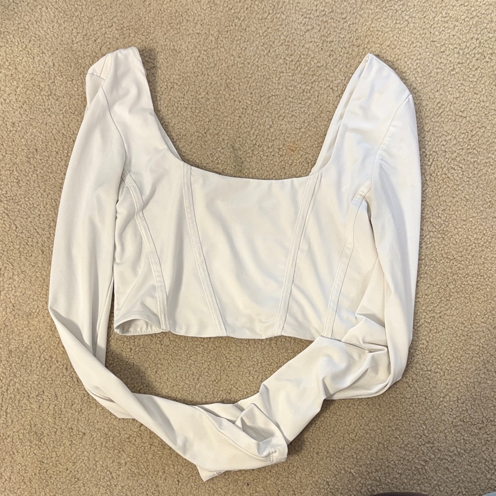 Dynamite White Long Sleeve Blouse